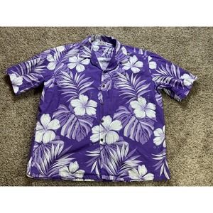 Pacific Legend Shirt XL Purple Mens Casual Floral Beach Hawaiian Aloha Made USA
